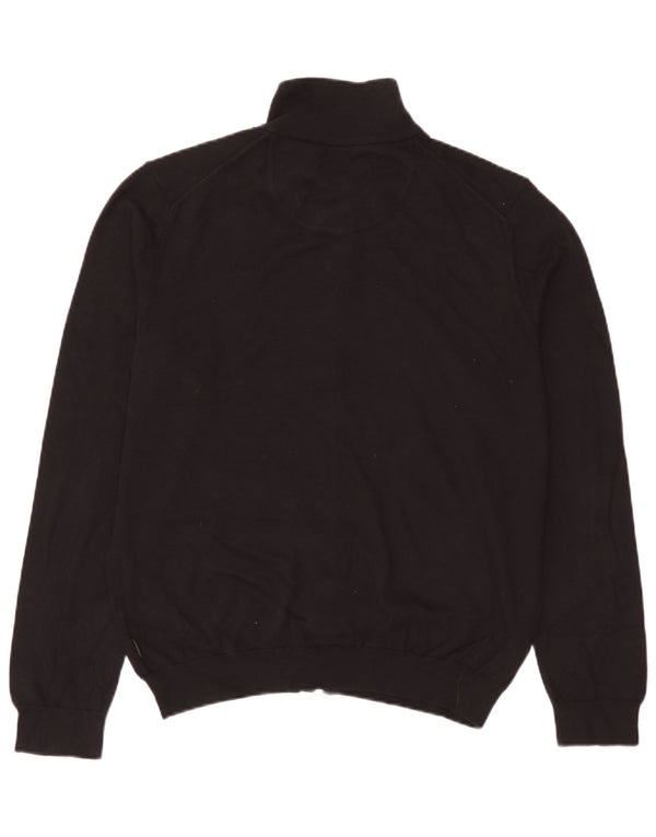 Hugo Boss Mens Regular Fit Cardigan Sweater Large Black Cotton