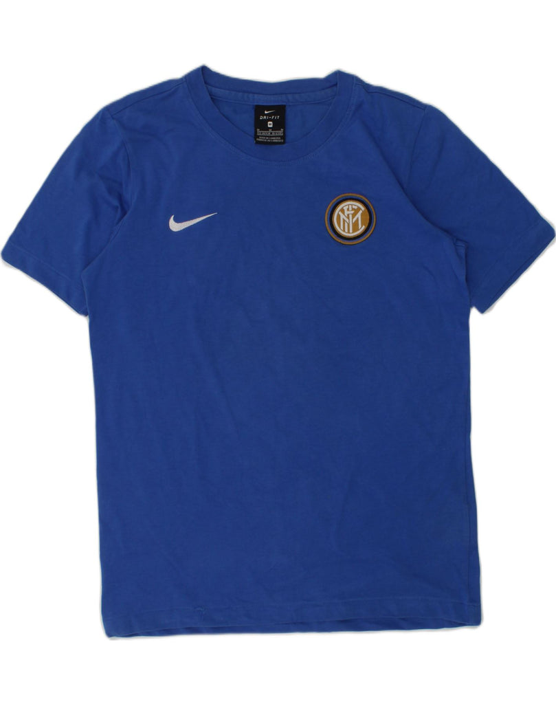 NIKE Boys Inter Milan Graphic T-Shirt Top 10-11 Years Medium Blue Cotton | Vintage Nike | Thrift | Second-Hand Nike | Used Clothing | Messina Hembry 