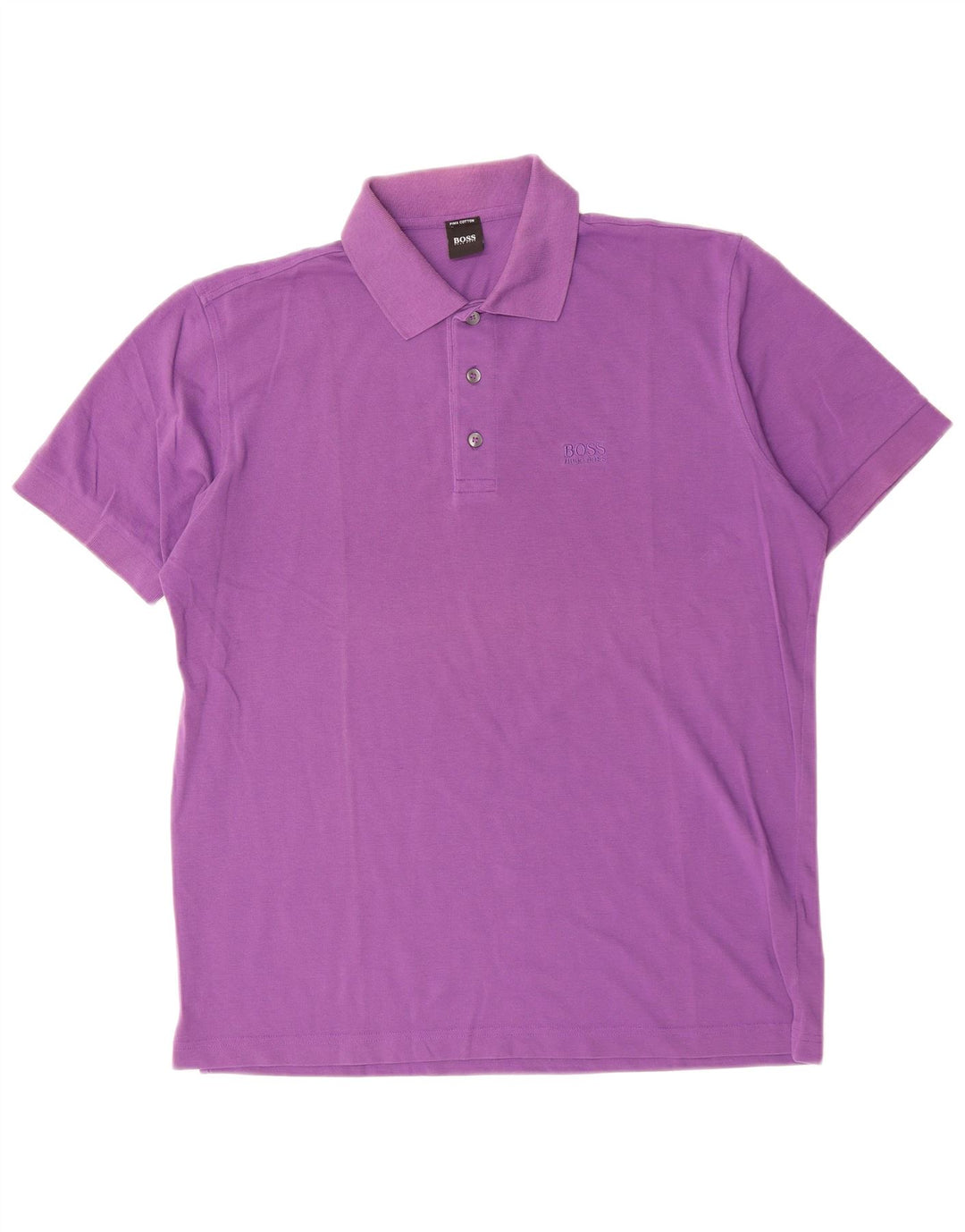 HUGO BOSS Mens Polo Shirt Medium Purple Cotton