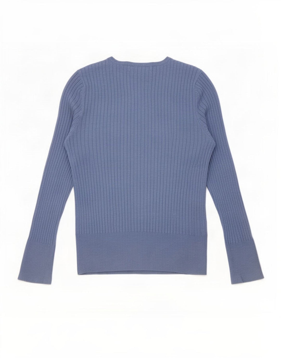 Marks & Spencer Womens Regular Top Long Sleeve UK 12 Medium Blue Viscose