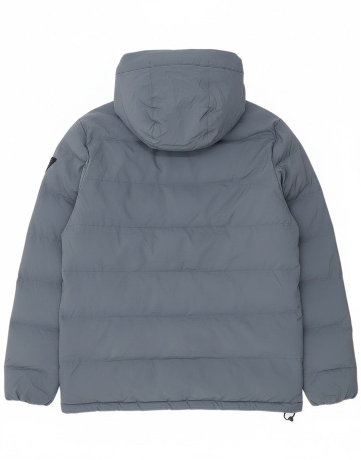 Musto Mens Hooded Padded Jacket UK 38 Medium Blue Polyester