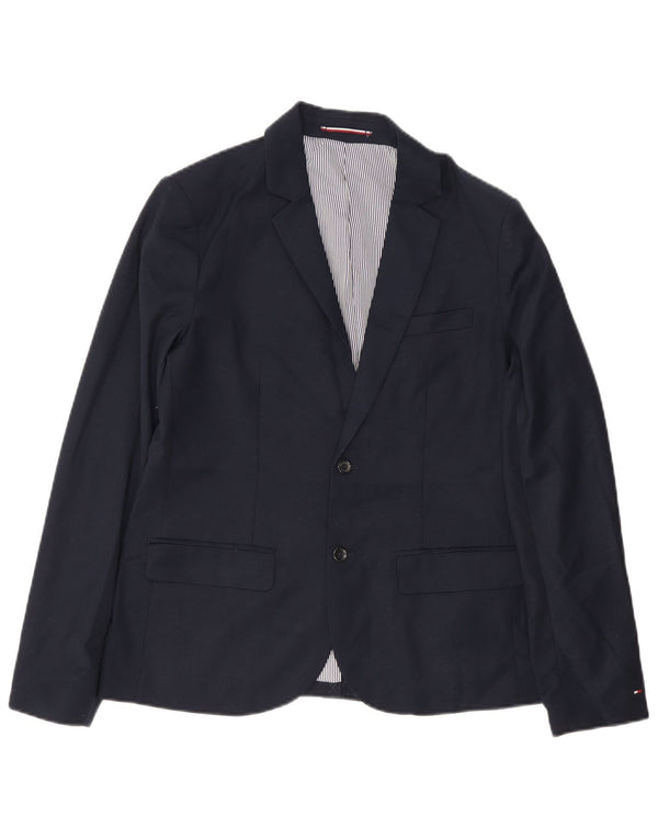Tommy Hilfiger Boys 2 Button Blazer Jacket 15-16 Years Navy Blue Polyester