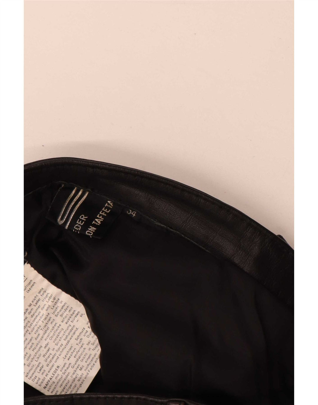 Vintage Mens Straight Leather Trousers W34 L32 Black