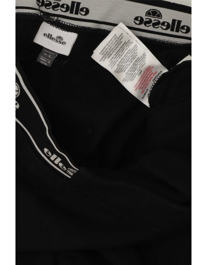 Ellesse Mens Graphic Tracksuit Trousers Large Black Cotton