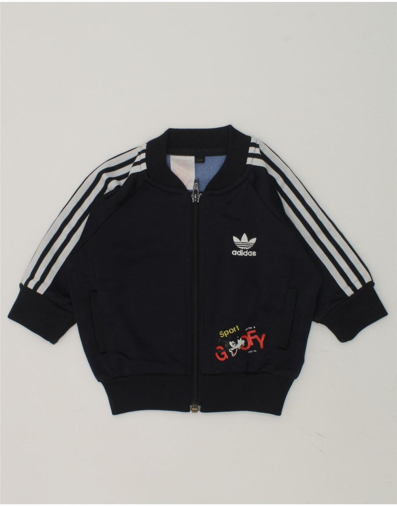 ADIDAS Baby Boys Mickey Mouse Tracksuit Top Jacket 6-9 Months Navy Blue | Vintage Adidas | Thrift | Second-Hand Adidas | Used Clothing | Messina Hembry 