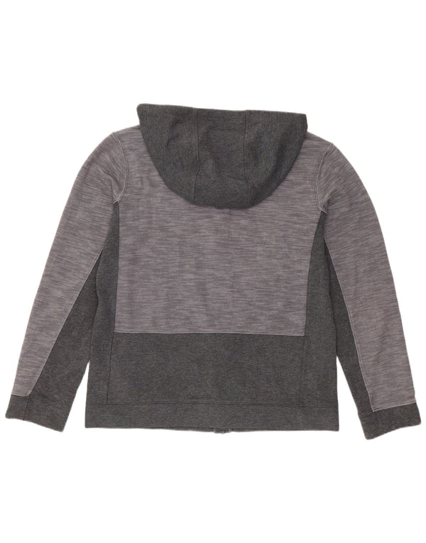 Nike Boys Zip Hoodie Sweater 13-14 Years XL Grey Colourblock Cotton