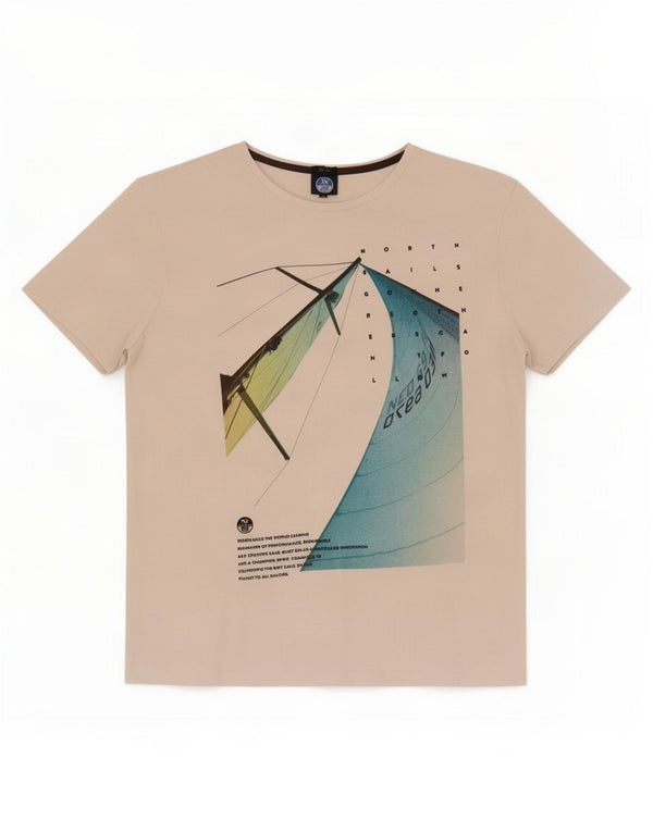 The North Face Mens Slim Fit Graphic T-Shirt Top Small White Cotton