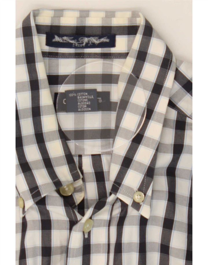 Gant Mens Shirt Medium White Check Cotton