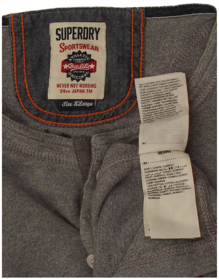 Superdry Mens Top Long Sleeve XL Grey Cotton