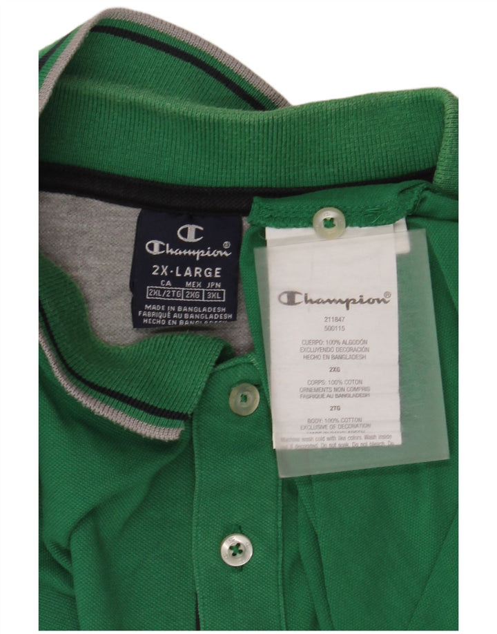 Champion Mens Polo Shirt 2XL Green Cotton