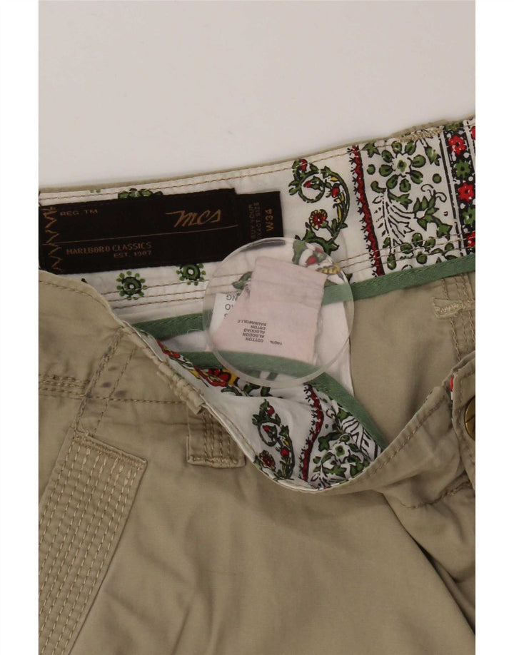 Marlboro Classics Mens Cargo Shorts W34 Large Khaki Cotton
