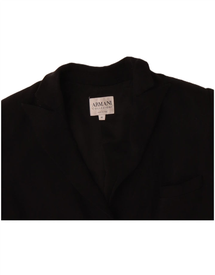 ARMANI COLLEZIONI Womens 3 Button Blazer Jacket IT 48 XL Black