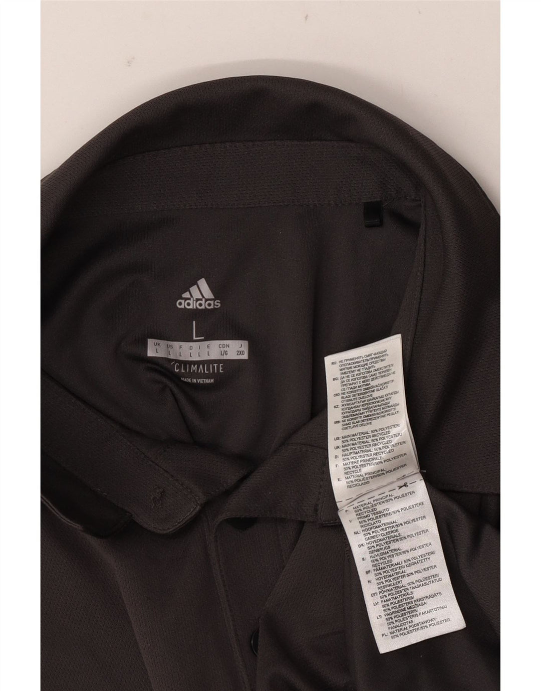 ADIDAS Mens Climalite Polo Shirt Large Grey Polyester