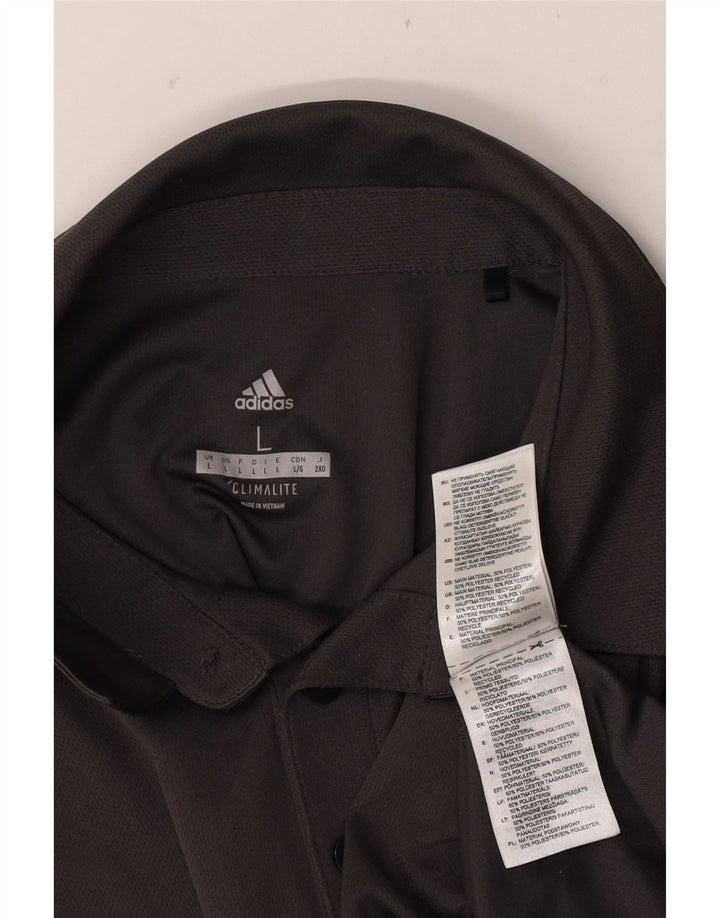 ADIDAS Mens Climalite Polo Shirt Large Grey Polyester