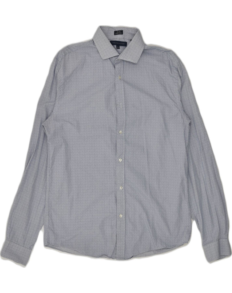 TOMMY HILFIGER Mens Slim Fit Shirt Size 15 1/2 Medium Grey Cotton | Vintage Tommy Hilfiger | Thrift | Second-Hand Tommy Hilfiger | Used Clothing | Messina Hembry 