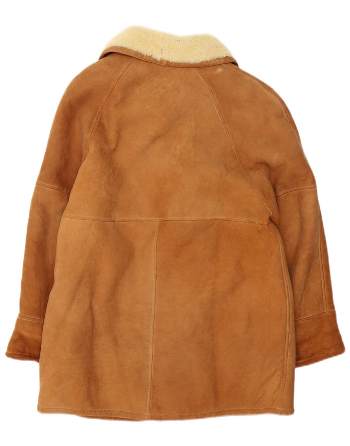 Vintage Mens Shearling Jacket US 6 Medium Brown