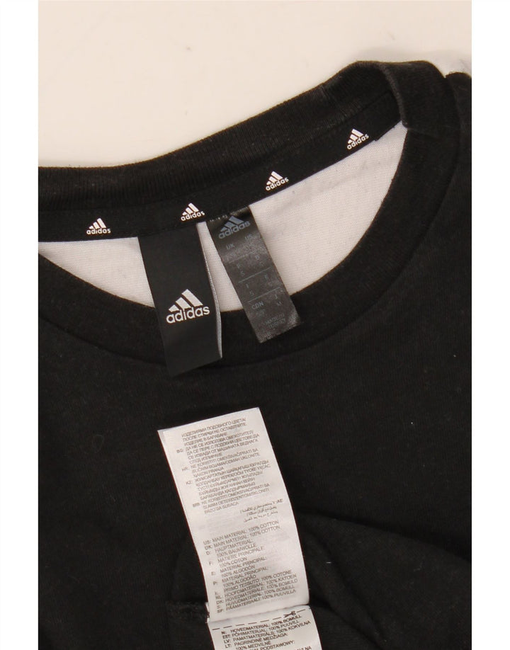 Adidas Mens T-Shirt Top Small Black Colourblock Cotton