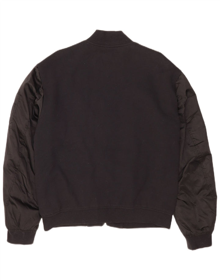 Calvin Klein Jeans Mens Bomber Jacket UK 40 Large Black Cotton