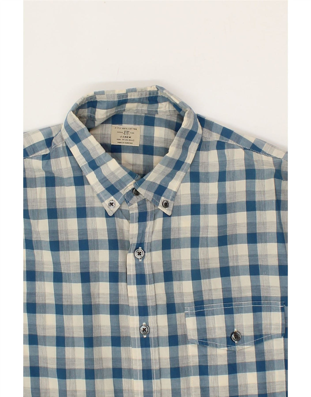 J. CREW Mens Shirt Size 15 1/2 Medium Blue Check Cotton Vintage J. Crew and Second-Hand J. Crew from Messina Hembry 