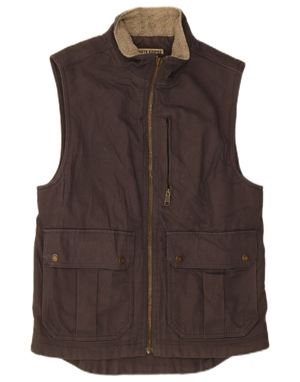 Duluth Trading Mens Utility Gilet UK 36 Small Brown Cotton