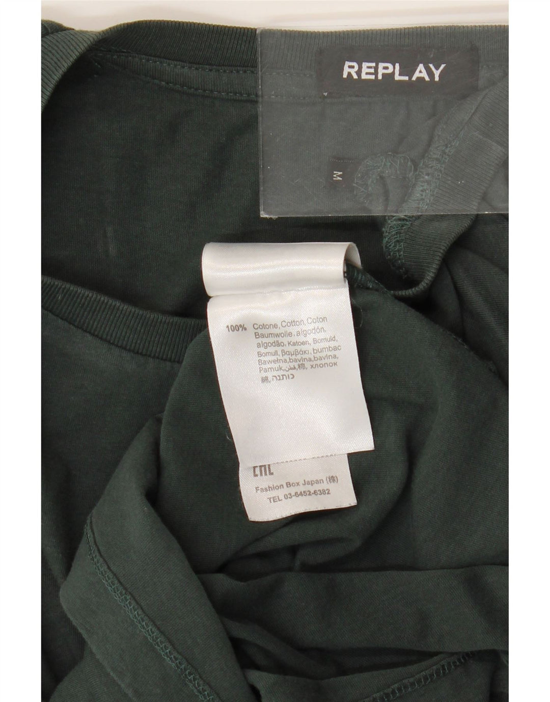 Replay Mens T-Shirt Top Medium Green Cotton
