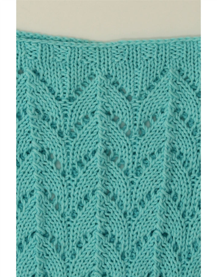 VINTAGE Womens Boat Neck Jumper Sweater UK 12 Medium Turquoise Vintage Vintage and Second-Hand Vintage from Messina Hembry 