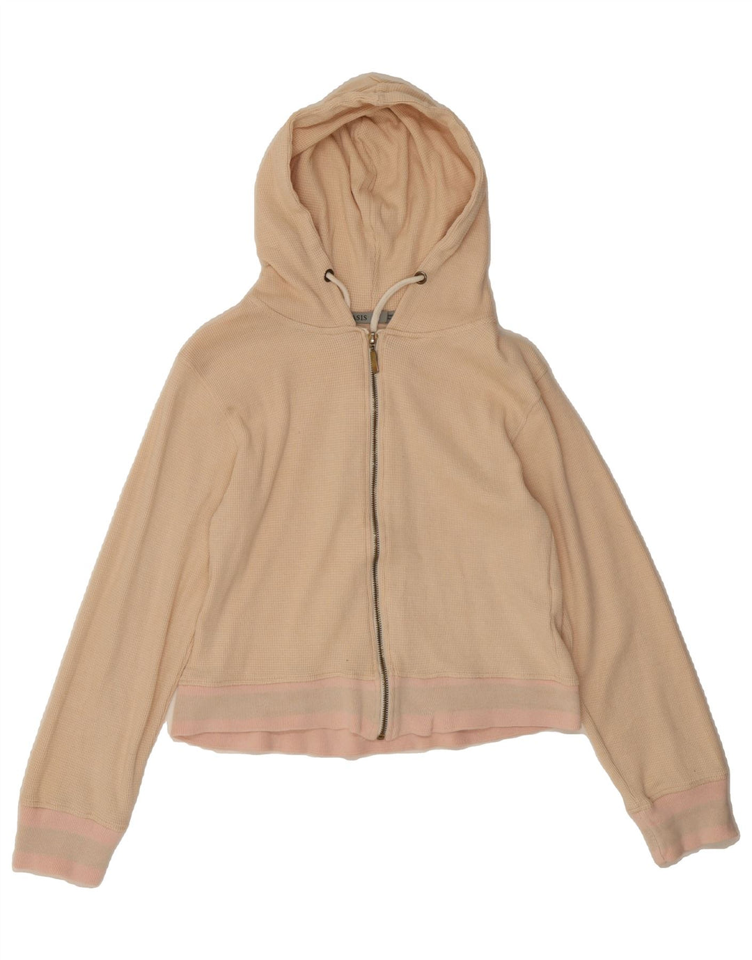 OASIS Womens Zip Hoodie Sweater UK 12 Medium Beige Polyester Vintage Oasis and Second-Hand Oasis from Messina Hembry 