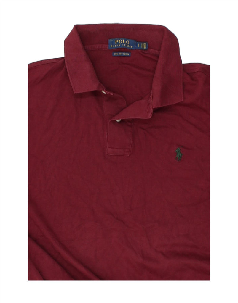POLO RALPH LAUREN Mens Polo Shirt Large Burgundy Cotton | Vintage Polo Ralph Lauren | Thrift | Second-Hand Polo Ralph Lauren | Used Clothing | Messina Hembry 