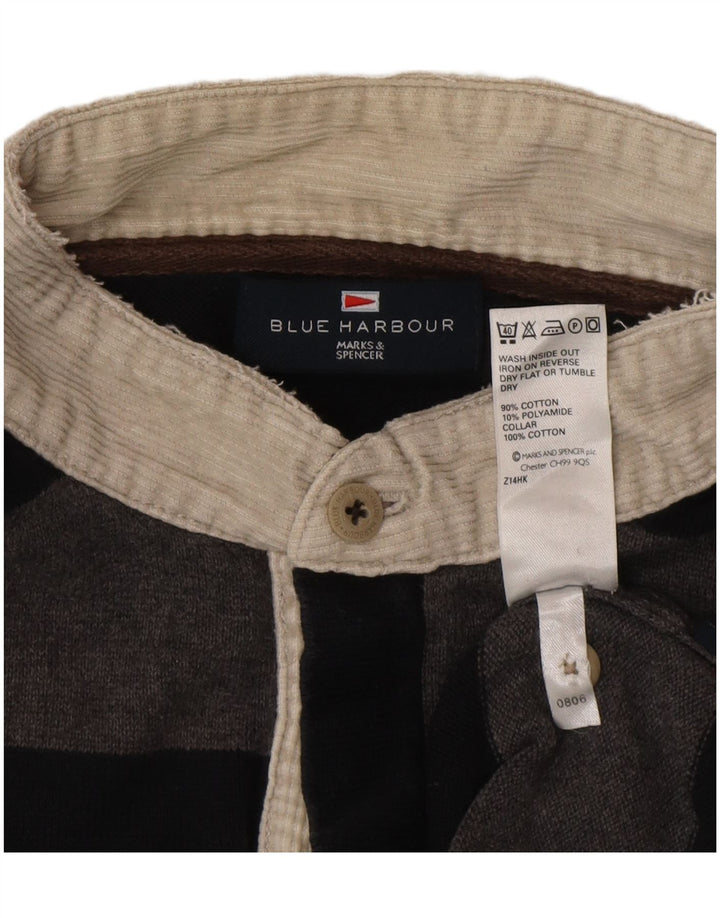 Marks & Spencer Mens Blue Harbour Polo Neck Jumper Sweater Large Grey