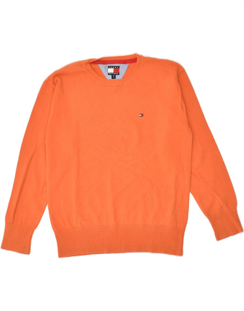 TOMMY HILFIGER Boys Crew Neck Jumper Sweater 9-10 Years Small Orange | Vintage Tommy Hilfiger | Thrift | Second-Hand Tommy Hilfiger | Used Clothing | Messina Hembry 