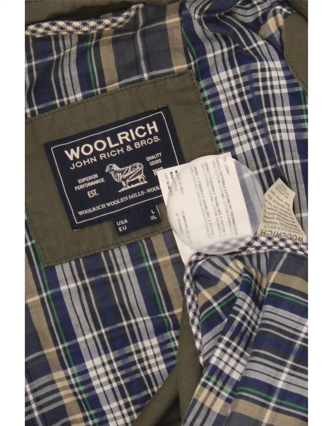 Woolrich Mens Utility Jacket UK 40 Large Green Cotton