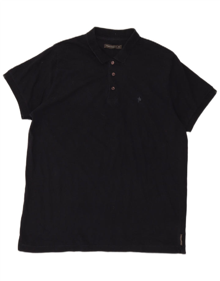 French Connection Mens Polo Shirt 2XL Navy Blue Cotton