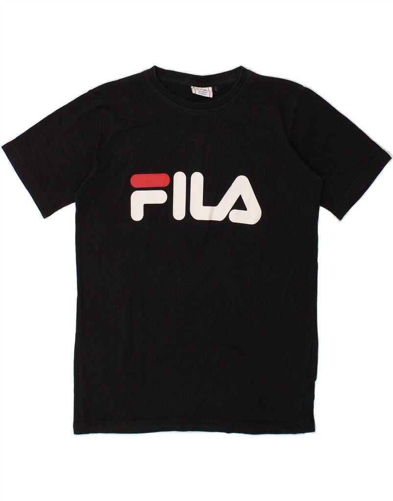 FILA Boys Graphic T-Shirt Top 13-14 Years Black Cotton | Vintage Fila | Thrift | Second-Hand Fila | Used Clothing | Messina Hembry 