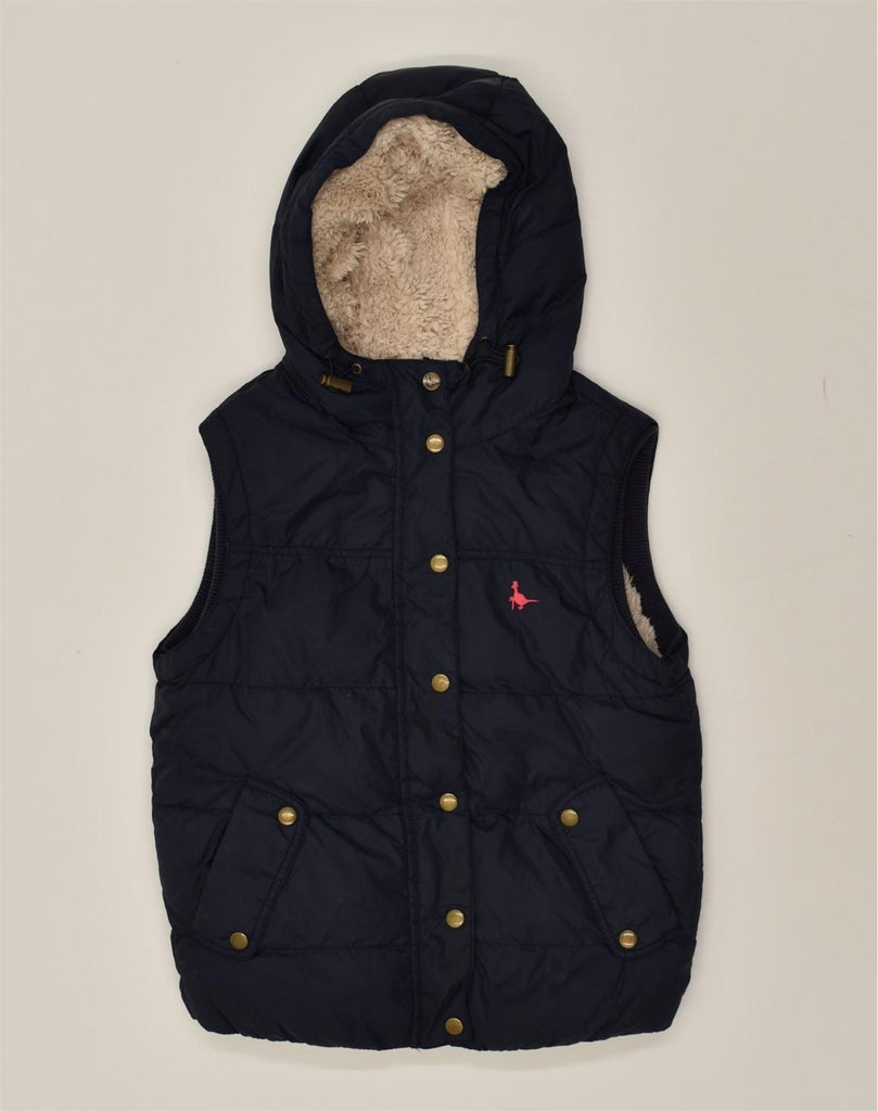 JACK WILLS Womens Sherpa Hooded Padded Gilet UK  8 Small Navy Blue | Vintage Jack Wills | Thrift | Second-Hand Jack Wills | Used Clothing | Messina Hembry 