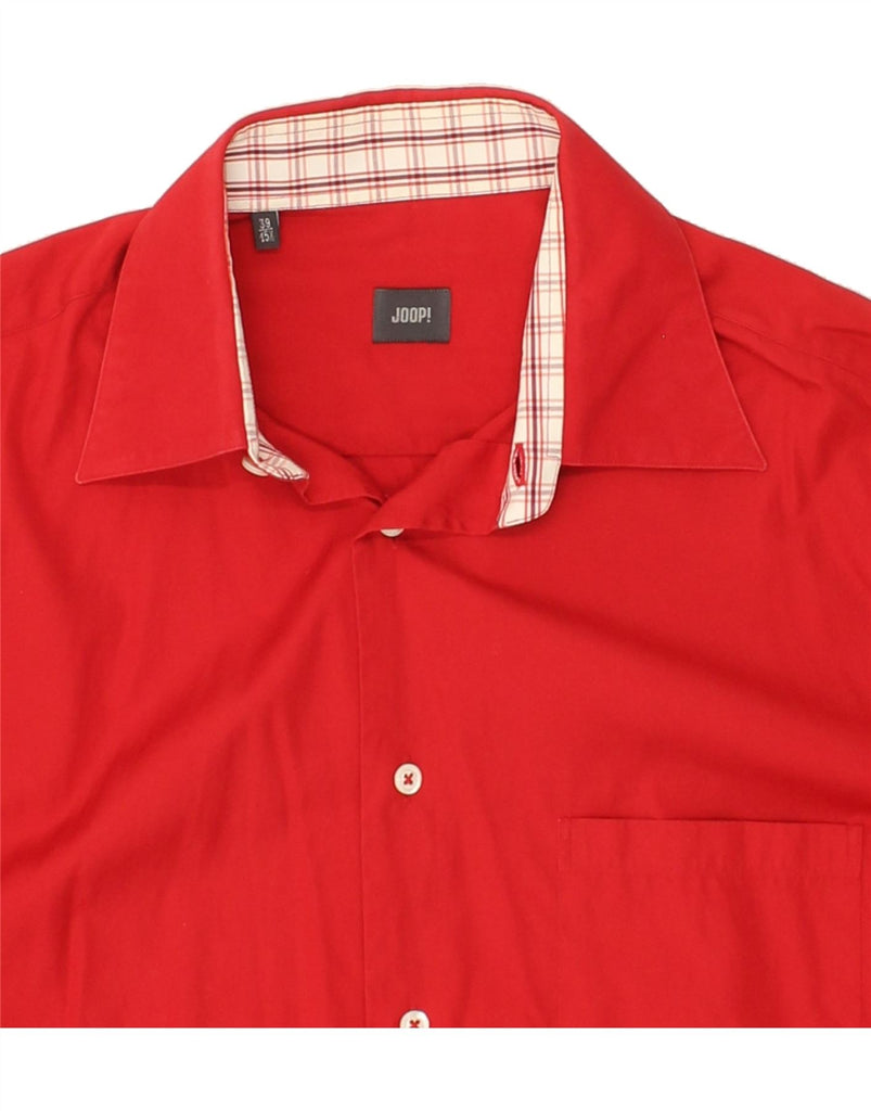 JOOP Mens Shirt Size 39 15 1/2 Medium Red Cotton Vintage Joop and Second-Hand Joop from Messina Hembry 