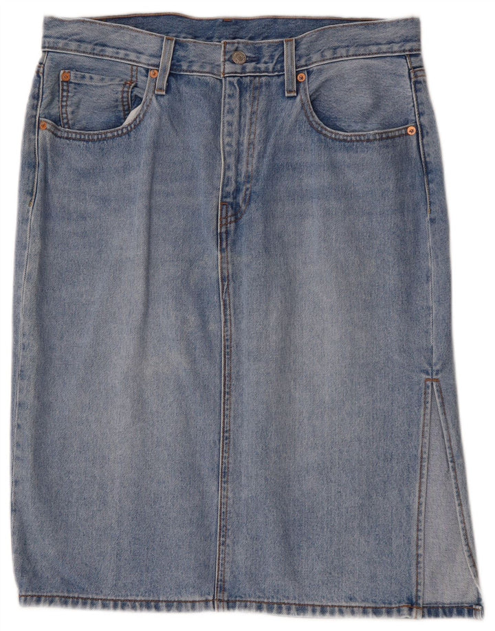 LEVI'S Womens Denim Skirt W32 Large Blue Cotton