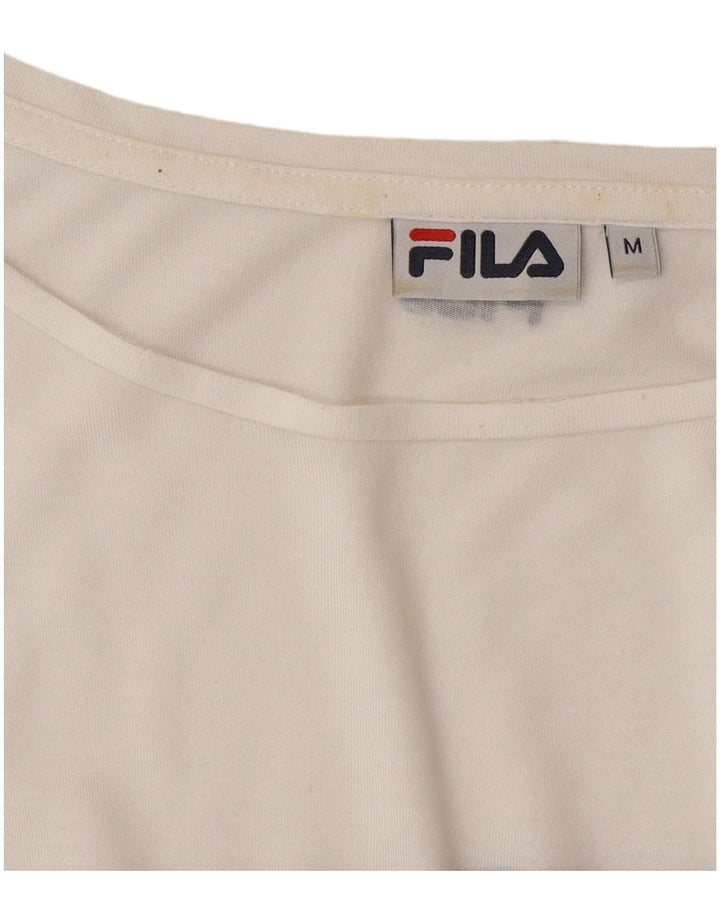 Fila Womens Oversized T-Shirt Top UK 14 Medium White Striped