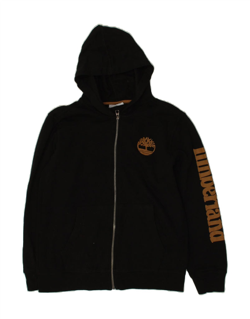 TIMBERLAND Girls Graphic Zip Hoodie Sweater 15-16 Years XL Black Cotton Vintage Timberland and Second-Hand Timberland from Messina Hembry 