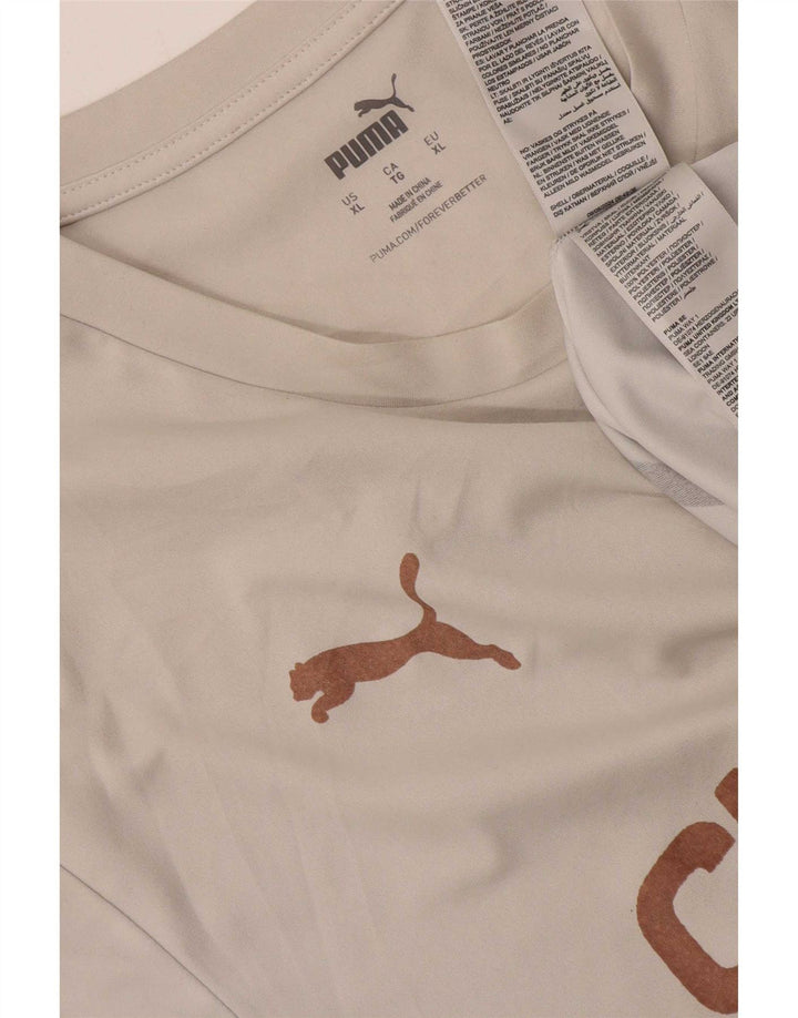 Puma Mens Graphic T-Shirt Top XL White Polyester