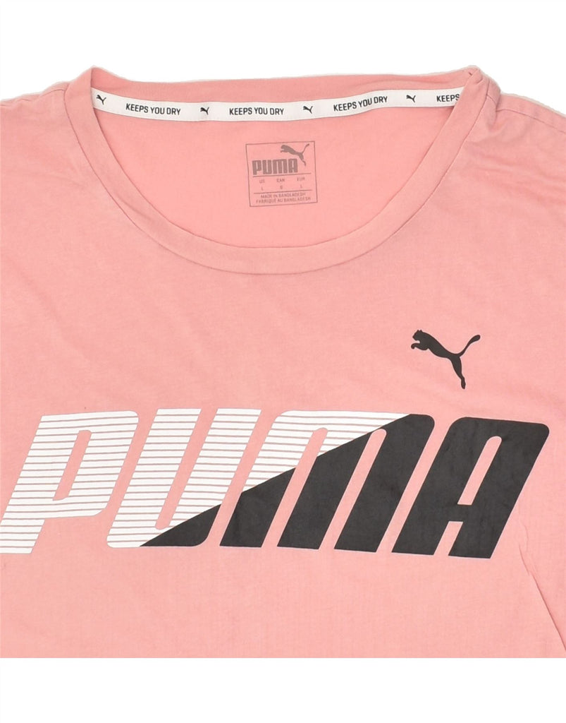 PUMA Womens Graphic T-Shirt Top UK 16 Large Pink Cotton | Vintage Puma | Thrift | Second-Hand Puma | Used Clothing | Messina Hembry 