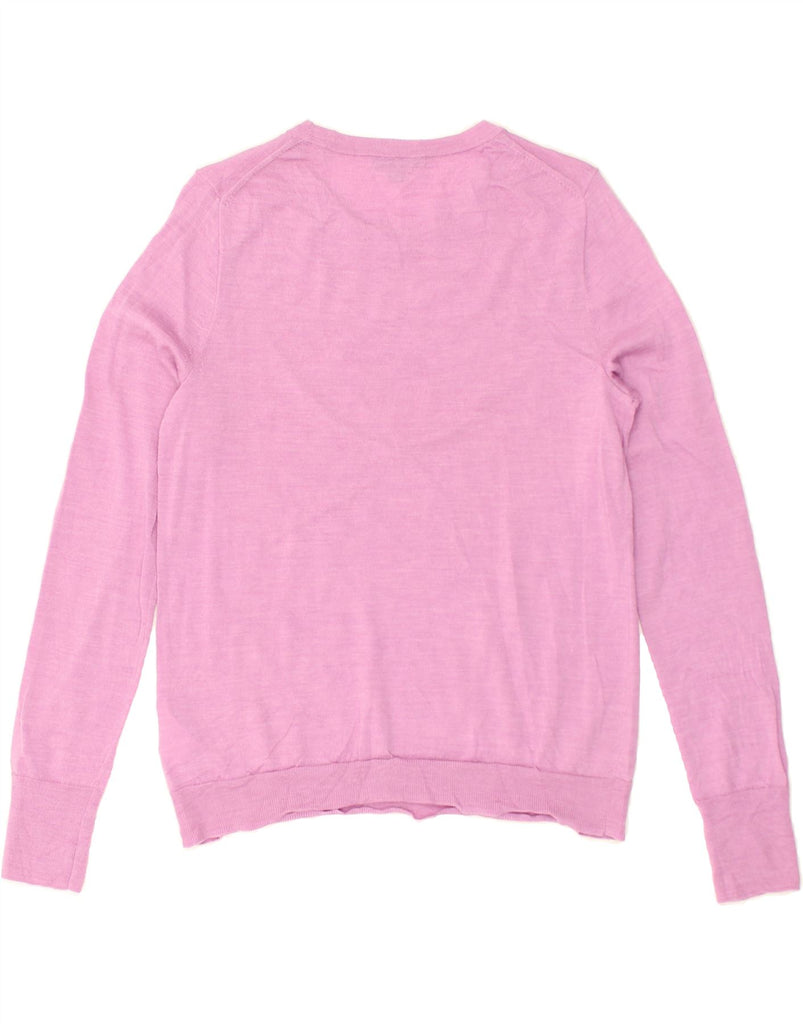 J. CREW Womens Crew Neck Jumper Sweater UK 14 Medium Pink Wool | Vintage J. Crew | Thrift | Second-Hand J. Crew | Used Clothing | Messina Hembry 