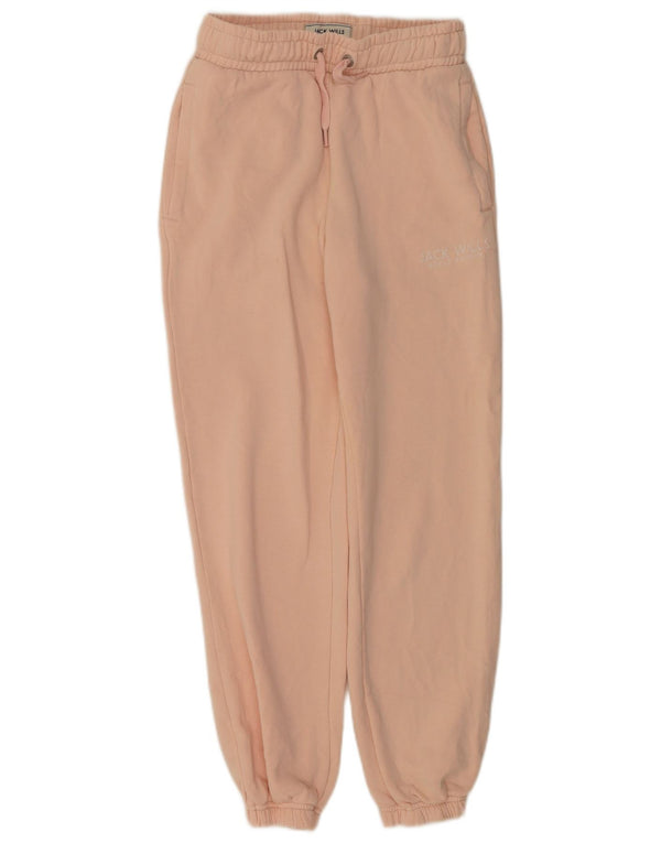 Jack Wills Womens Tracksuit Trousers Joggers UK 6 XS Pink Cotton