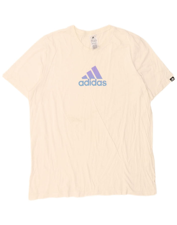 Adidas Mens Graphic T-Shirt Top XL White Cotton