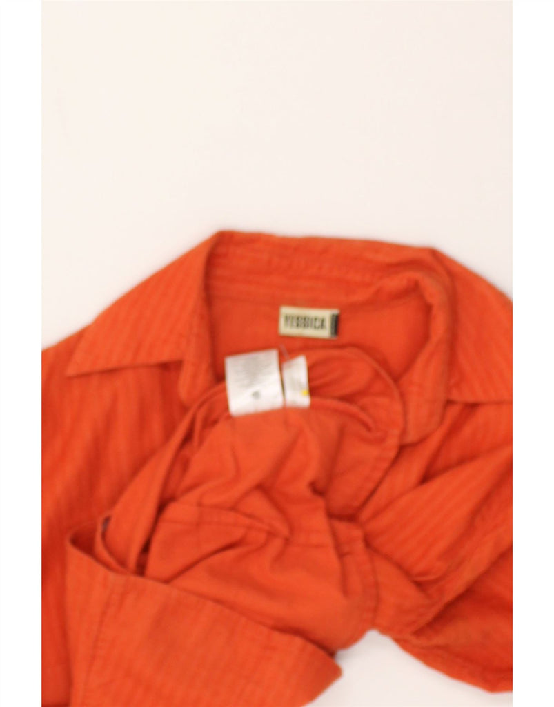 YESSICA Womens Corduroy Shirt UK 10 Small Orange Cotton | Vintage Yessica | Thrift | Second-Hand Yessica | Used Clothing | Messina Hembry 