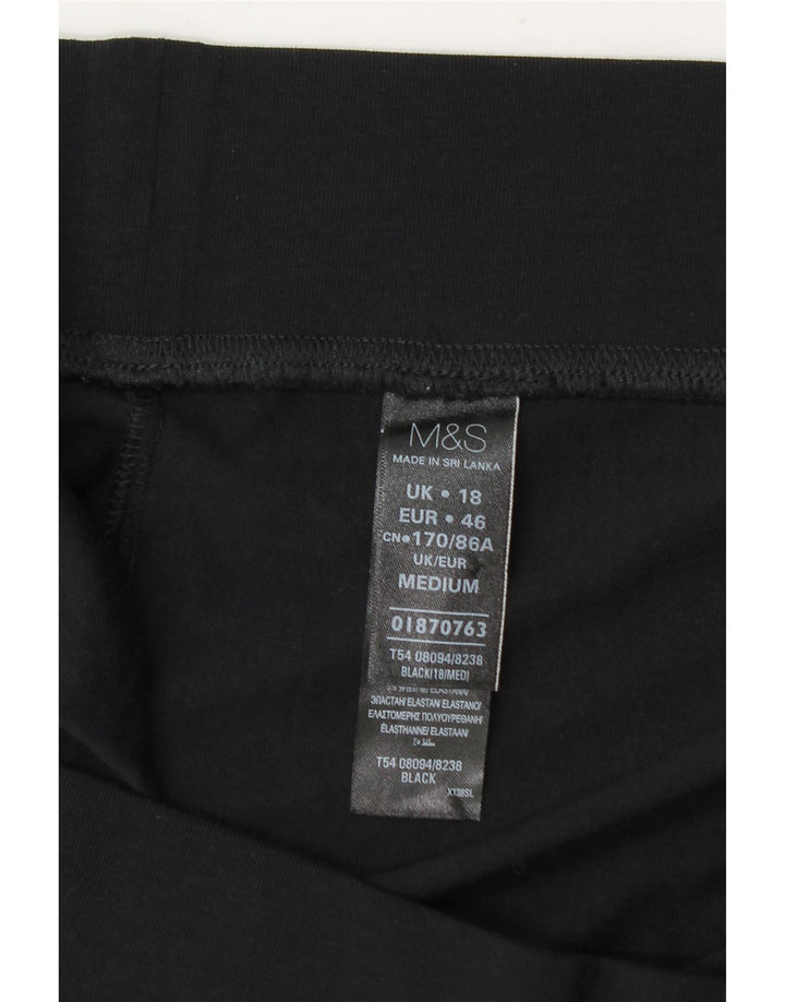 Marks & Spencer Womens Leggings UK 18 XL Black Cotton
