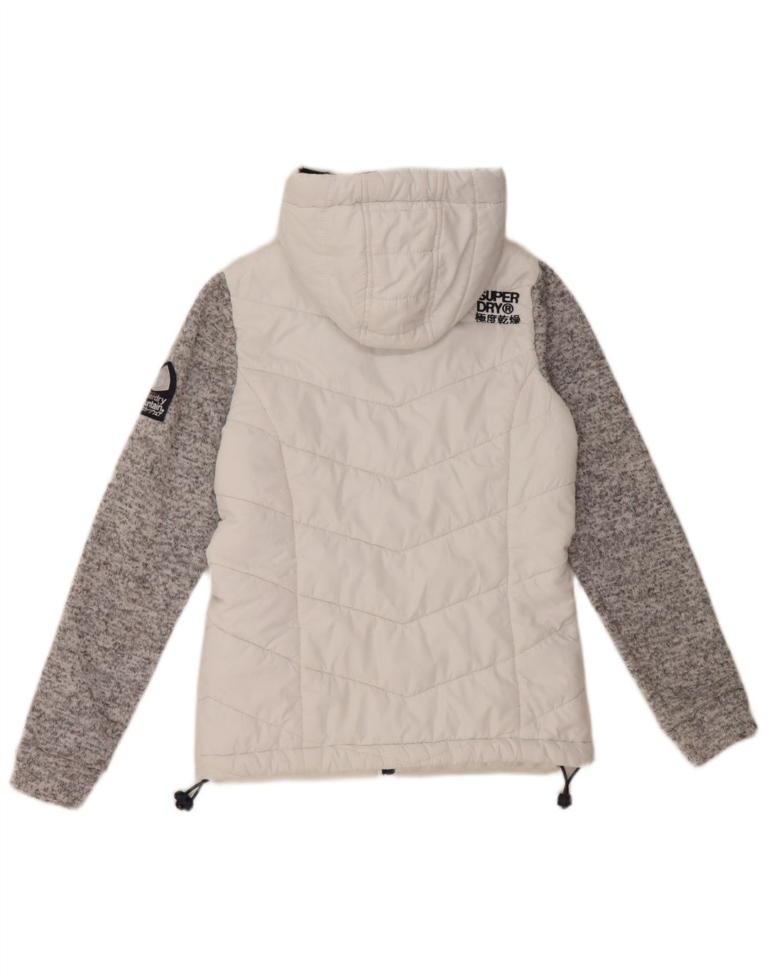 Superdry Womens Hooded Padded Jacket UK 8 Small White Colourblock
