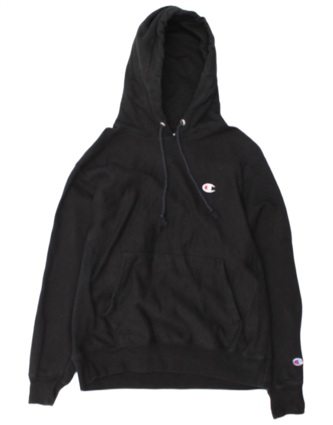 Champion Mens Hoodie Jumper Medium Black Cotton