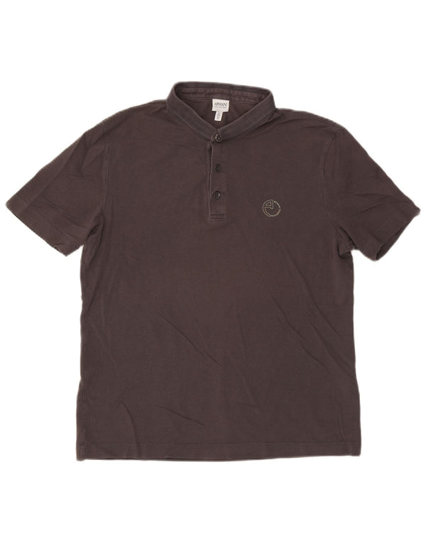 Armani Mens Polo Shirt XL Grey Cotton
