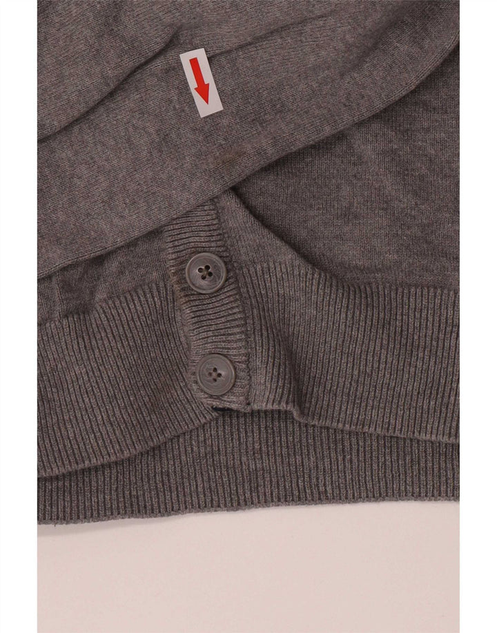 Crew Clothing Mens Cardigan Sweater Medium Grey Cotton