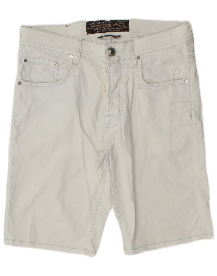 Jacob Cohen Mens Denim Shorts W32 Medium White Linen